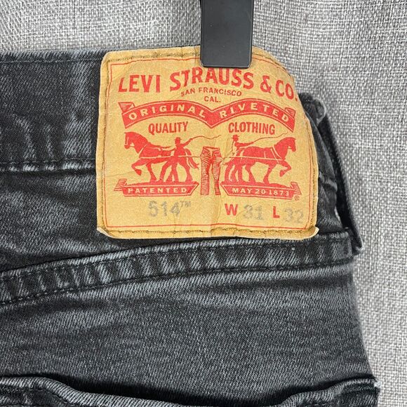 Levis Jeans Men Fit: 29x29.5 Black 514 Regular Fit Straight Leg Dark Wash - Picture 5 of 13